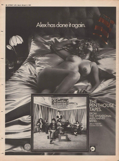 Alex Harvey Penthouse Tapes LP Poster Size Original Vintage music Press advert cutting/clipping 1973