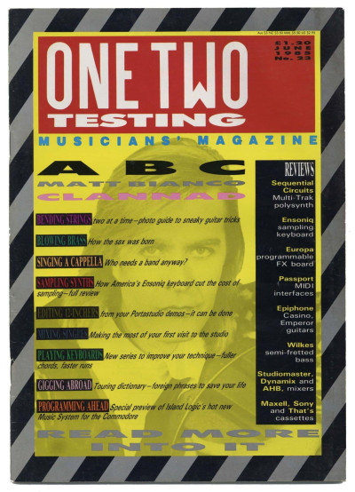 One Two Testing Magazine June 1985 Clannad ABC Matt Bianco