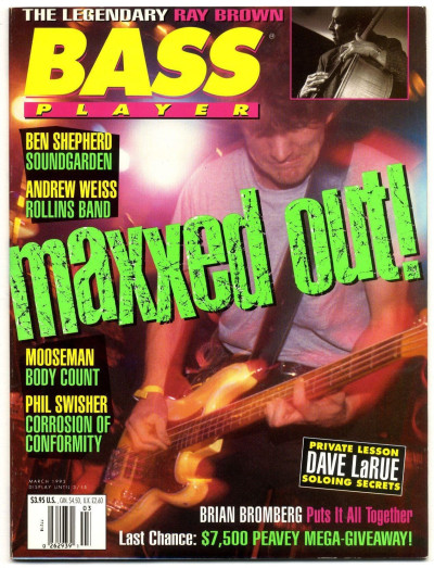 Bass Player Magazine March 1993 Ben Shepherd Soundgarden Andrew Weiss Rollins Band
