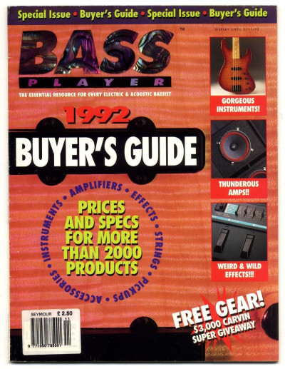 Bass Player Magazine November/December 1991 1992 buyers guide special