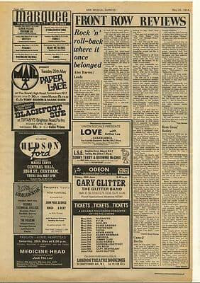 Alex Harvey Leeds Bee Gees Batley Gig Reviews Vintage Music Press Article 1974