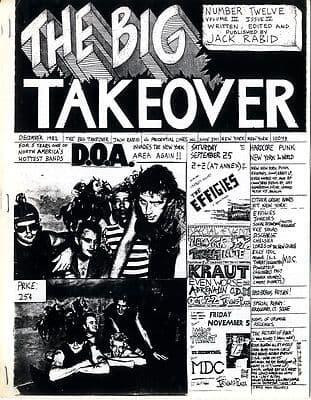 Big Takeover Magazine/Fanzine Issue No 12 D.O.A Bad Brains Kraut Jonsesn Effigies Billy Idol