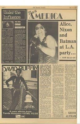 Alice Cooper Edgar Broughton Vintage Music Press article/cutting/clipping 1973
