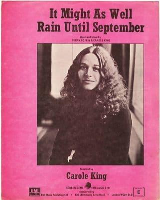 CAROLE KING Might as well rain until September Original UK Sheet Music 1962