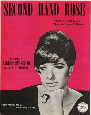 BARBRA STREISAND Second Hand Rose Original UK Sheet Music from 1965