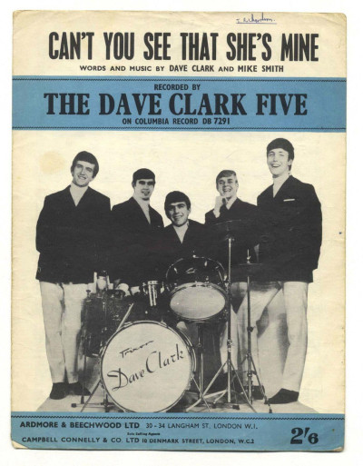 Dave Clark Five Can't you see that she's mine Original UK Sheet Music 1964