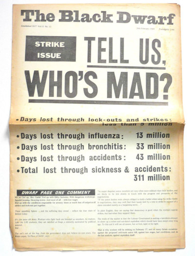 Black Dwarf Magazine 28 February Volume 13 No 12 1969 Strike Issue-Tell us who's mad?