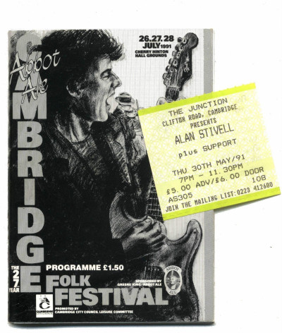 27th Cambridge Folk Festival Program 1991 + Alan Stivell ticket