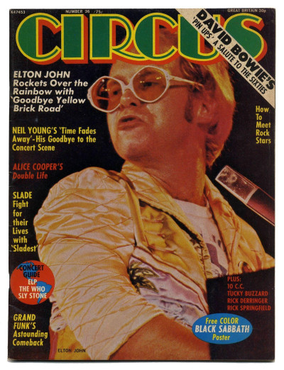 Circus Magazine No 36 with giant Black Sabbath poster intact plus David Bowie Grand Funk Lou Reed