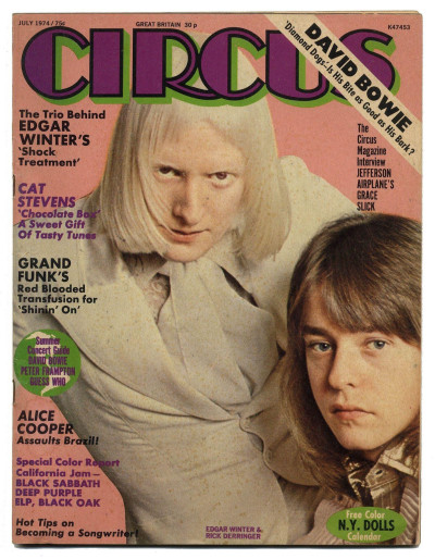 Circus Magazine July 1974 + giant New York Dolls/Johansen poster intact+ David Bowie Alice Cooper