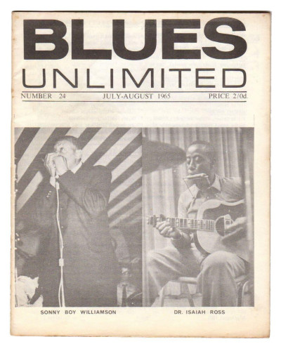 Blues Unlimited Magazine No 24 July-August 1965 Sonny Boy Williamson Dr Isaiah Ross John Lee Hooker