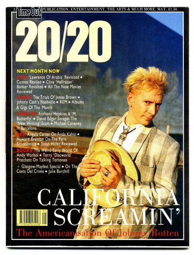 20/20 Time Out Magazine No 2 May 1989 John Lydon REM Frida Kahlo Terry Pratchett Andy Warhol Johnny