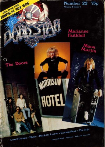 Dark Star Magazine Issue No 22 12/1979 MOON MARTIN Signed Marianne Faithfull Doors Canned Heat