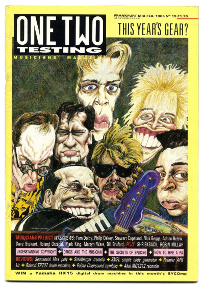 One Two Testing Magazine February 1985 XTC/Andy Partridge Dave Stewart Copeland Bill Bruford Trevor