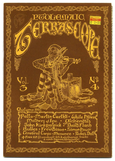 Ptolemaic Terrascope magazine No 12 November 1992 Patto Frank Zappa Rutles Alchemysts Simon House