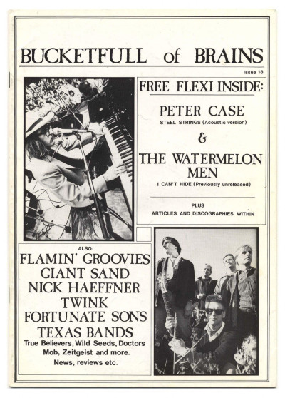Bucketfull of Brains Magazine No 18 1986 Peter Case Watermelon Men Flexi Flamin Groovies Giant Sand